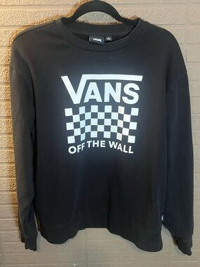 Vans Black Crewneck Sweatshirt - Checker Logo